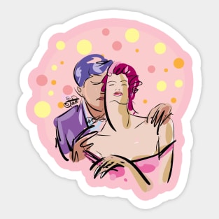 Couple Kissing Sticker